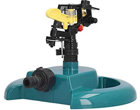 BRRNOO Rasensprinkler für Garten, oszillierender Sprinkler mit drehbarem Rasenbewässerungssystem und runder Basis für große Flächen, Rasen und Garten