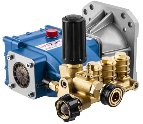WOJET Triplex Plunger Pressure Washer Pump, 4400PSI 4.0GPM, 1 Shaft, Self-Priming, Horizontal Replacement Pump Kit for Honda GX270 GX340, Dewalt 4000/4200PSI, Simpson PS60869, Generac 9-15HP Engines