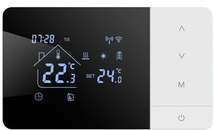 Termostato WiFi, controlador de calor frío, termostato inteligente controlado por voz por aplicación, regulador de temperatura con sensor de pantalla táctil, eficiencia energética, dispositivo