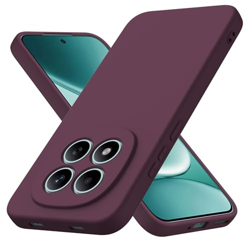 Byvuwiay Handyhülle für Xiaomi Redmi Note 15 Pro 5G Hülle, Weiche TPU Flüssigsilikonhülle, Stoßfest Kratzfest Xiaomi Redmi Note 15 Pro 5G Schutzhülle, Weinrot