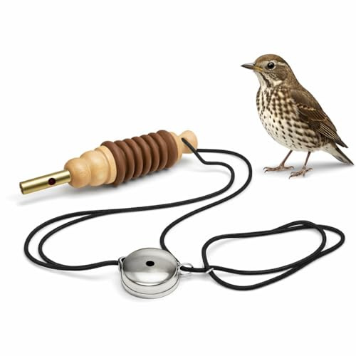 Appeau Grive Manuel - Pack 2 Sifflets pour Attirer les Grives en Passage | Pour Attirer les Grives Posées dans les Arbres et en Passage | Imite le Chant Naturel avec Cordon et Manuel d'Instructions