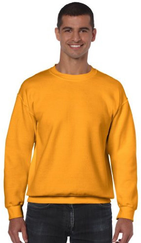 GILDAN Men's 50/50 Adult Crewneck Sweatshirt, Gold, XL UK