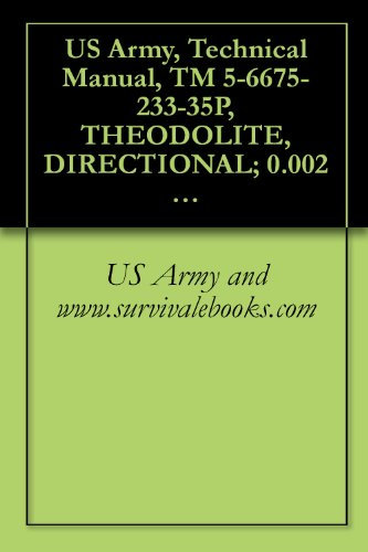 US Army, Technical Manual, TM 5-6675-233-35P, THEODOLITE, DIRECTIONAL; 0.002 MIL GRADUATI 5.9-INCH LONG TELESCOPE, DETACHABLE TRIBRACH W/ACCESSORIES AND