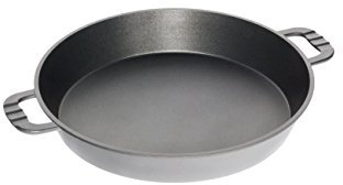 AMT Gastroguss Großraumpfanne/Grillpfanne für Garten und Profibereich, Ø 50 cm, 7 cm hoch, ohne Mittelsteg, nicht induktionsgeeignet, Lotan® Antihaft-Veredelung, Gusspfanne (Aluguss), AMZN-750