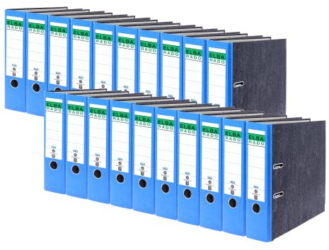 Elba Recycling-Ordner A4, Rado Wolkenmarmor, 8 cm breit, blau, 20 Stück