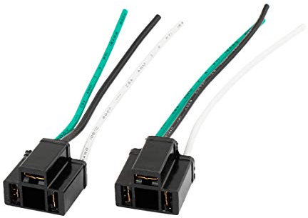 sourcing map 2pcs Adaptateur Connecteur Projecteur H4 Ampoule Lampe Noir