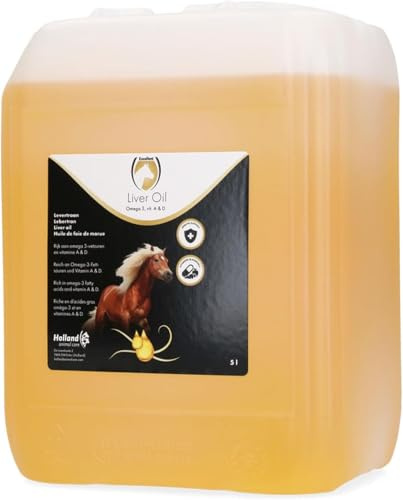 Excellent Cod Liver Oil - 5 Liter - Zur Unterstützung der Widerstandskraft, des Wachstums und der Entwicklung sowie der Pflege des Fells - Für Pferde geeignet