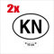SAFIRMES 2 x Aufkleber Flagge Oval Ländercode Auto Motorrad KN-Groenland-Kalaalit-Nunaat