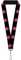 Schlüsselband, Marihuana-Blatt, 2,5 cm, Schwarz / Rosa
