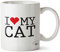 Hippowarehouse I Love My Cat Printed Mug Cup Ceramic 10oz