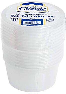 8-Pack Round Plastic Food Containers with Leak-Proof Lid Covers – BPA-Free - Microwave, Fridge, and Freezer Safe – Recyclable, Washable, and Reusable Meal Prep Storage Tubs