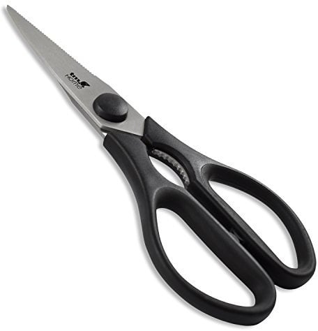 TM Electron HOCU032 Tijeras De Cocina De Alta Resistencia Ultra Afiladas, Negro,