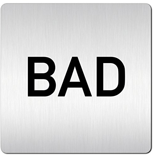 Türschilder24 XXL Schild - Türschild (B) • 125 x 125 mm • Bad - Badezimmer • 1,5 mm Aluminium Vollmaterial • 100% Made in Germany (Bad Text)
