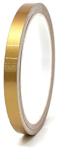 Finest Folia 10 Meter (0,79€/Meter) Zierstreifen Auto Motorrad Boot Modellbau Farbauswahl Dekorstreifen Seitenstreifen Klebestreifen (Gold Glanz, 8mm Breite)