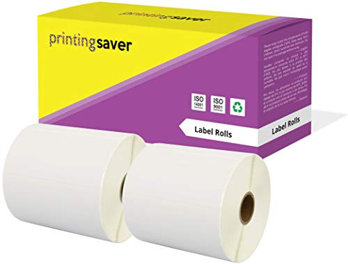 Printing Saver 100 x 50 mm 2 Thermodirekt-Etiketten (1000 Stück/Rolle, weiß) kompatibel für Zebra Toshiba Citizen Sato Intermec Datamax CAB Eltron Godex Orion UPS Wasp Etikettendrucker