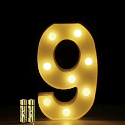 HONPHIER® LED Number Lights Marquee Decoration Light Up Numbers Night Light Lights Sign for Home Party Wedding Anniversary Decor Battery Operated (9)