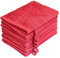 NatureMark 10er Pack Frottee Waschhandschuhe Waschlappen 100% Baumwolle Rot 15x21cm