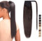 SEGO Clip in Ponytail Zopf Echthaar Pferdeschwanz Haarteil Extensions Haarverlängerung Pony Remy Hair Piece Dunkelbraun #2-1 35.56 cm (70 g)