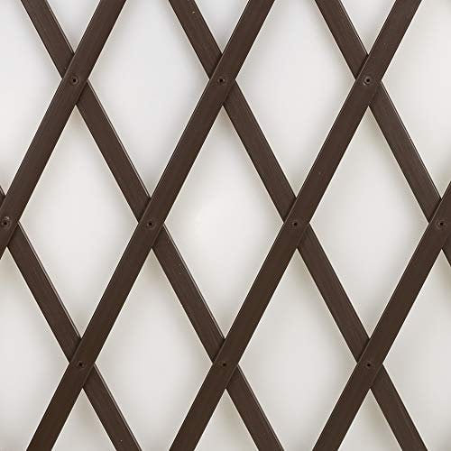 Treplas 0,50x2 m, Marrone, Traliccio Estensibile in PVC per Sostegno a Muro di Fiori e Piante Rampicanti