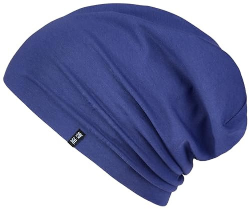 Enter the Complex® Leichte Beanie Mütze, Herren und Damen, Übergangsmütze, Sommer Beanie, Dünne Kopfbedeckung, Baumwolle (Jersey), L/XL, Atlantik Blau