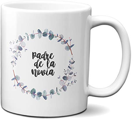 Taza Desayuno Padre de la Novia Boda Regalo Detalle Novios Pareja Casados Ceramica 330 mL
