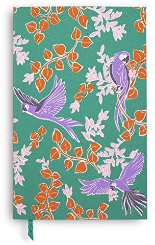 Kate Spade New York Green Bookcloth Journal with 168 Lined Pages, Bird Party