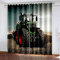 LWXBJX Verdunkelungsvorhang kinderzimmer - Grau Bauernhof Traktor - 3D Druckmuster Öse thermisch isoliert - 200 x 160 cm - 90% blickdicht vorhang für Kinder Jungen Mädchen Spielzimmer
