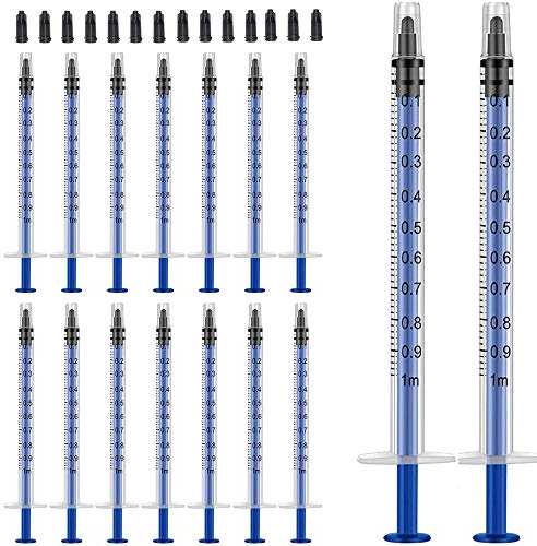 Gufastoe 100 Stück 1ml Spritze mit Schutzkappen für Industrie oder Tierfutter(Blau)