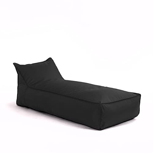 Avalon - Pouf Chaise Longue da Esterno Badd L Jive, Pouf Letto Comodo e Impermeabile, Grande e Perfetto da Giardino, Ottimo per Arredo Piscina, Design Moderno, Made in Italy(70x160cm-Nero)