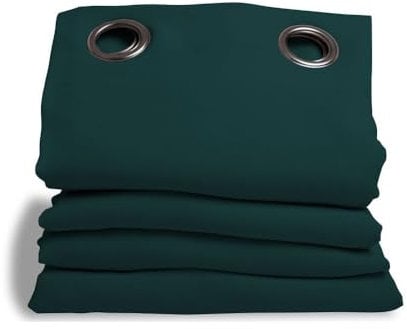 Moondream DecibelControl™ Akustikvorhang 3in1 | Lärmschutz | Thermoisolierung Winter+Sommer | 100% Verdunkelung | Patentierte Technologie | EU Herstellung | Ösen | Grün MC228 | 140B x 260H cm