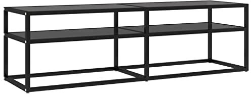 vidaXL Mobile Porta TV Nero 140x40x40,5 cm in Vetro Temperato
