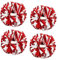 Creatiee Cheerleader-Pompons für Kinder, metallisch, 2 Paar, Cheerleader-Pompons für Jungen, Mädchen, Schule, Sport, Spiele, Teamgeist, Cheer (rot-weiß), 4 Stück