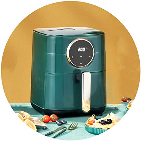 Freidora de Aire Cocina doméstica Freidora eléctrica Freidora eléctrica sin Aceite Horno Completamente automático Electrodomésticos de Cocina Integrados (Color : Green, Size : 24 *
