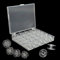 LEEWYOU 25 Stück Nähmaschine Spulen mit Transparent Spulenbox Nähmaschinenspulen,W6 Spulen Aufwarhungsbox Kunststoffspulen Nähmaschinen Spulenkapsel für Babylock Nadel mit Spulenbox und Maßband