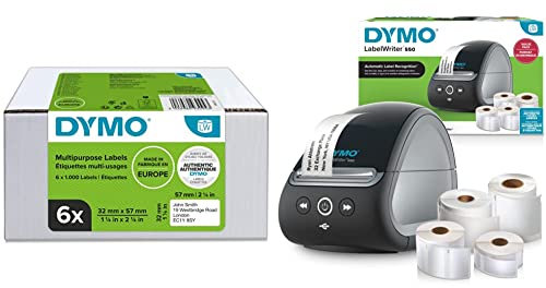 DYMO Original LabelWriter Mehrzwecketiketten | 32 mm x 57 mm & LabelWriter 550-Etikettendrucker & Etiketten | 2 x LW-Mehrzwecketiketten(1.320 insgesamt)| 1 x LW-Etiketten | LW-Hochleistungsetiketten