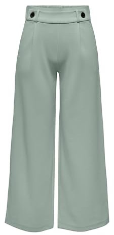 JdY Damen Marlene Hose Weit Geschnitten Schlupf Stoffhose GEGGO New Long Culotte Flare Pants, Farben:Grün, Größe:L / 32L