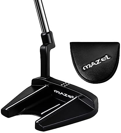 MAZEL Golf Putter for Men Right Hand 35 Inch, Double Bend Face Balance Mallet Putters MP-001,MP-002 (Black MP-001)