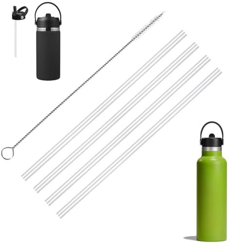 Strohhalme für Hydro Flask Weithals-Trinkflasche, Ersatz-Trinkhalm passend für Hydro Flask Wide Mouth Strohhalm-Deckel, 4 Strohhalme und 1 Strohhalmbürste, Hydroflask Flaschendeckel Sport Cap Zubehör