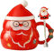 SuperglockT Weihnachtstasse mit Löffel 480ml Keramik Kaffeetasse Weihnachtsbaum design Kaffeebecher mit Weihnachtsmütze Deckel Weihnachtsmotive Bürotasse Geschenkidee (Rot)