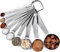 U-Taste Metal Measuring Spoons Set, 18/8 Stainless Steel Tablespoon Teaspoon Tbsp TSP Integrated Long Handle Round Measure Scoop for Baking Cooking (9 Pieces)