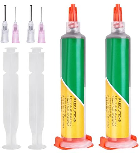 2 Stück Bleifreies Lötpaste, Flussmittel Löten, Sn42 Bi58 Spritzenlötpaste, Lötflussmittel, Soldering Flux, Solder Paste, Lötpaste Smd Niedrige Temperatur 138 Grad, für LED SMD Lötzinn