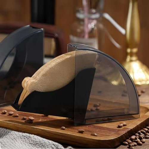 Cyiecweu Klein Kaffeefilterhalter Aufbewahrung Kaffeefilter Papierspender Rack mit staubdichter Abdeckung Filtertütenhalter für 50 Stück Kaffeefilter V01 Halterung