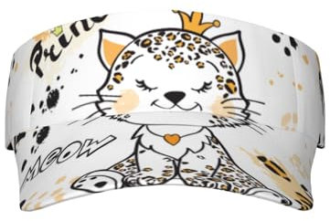 Stampa Animale Gatto - Cappelli con Visiera da Sole per Donna Uomo, Cappello da Tennis con Visiera da Golf da Spiaggia Cappello Estivo Unisex Regolabile Visiere da Sole