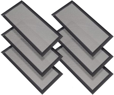 Cubiertas de malla de ventilación de suelo de 10 x 30 cm, 6 cubiertas rectangulares de PVC para rejilla de ventilación magnética, rejilla de ventilación para suelo, pared, techo, captura de escombros,