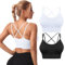 HANERDUN Sport BH Damen Einstellbarer Schultergurt Bustier Push up Yoga Bra Cross Back Design mit Gepolstert Nahtlose Ohne Bügel und gibt Guten Halt für Fitness Lauf Joggen