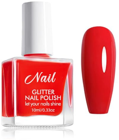 Crimson Red Water Based Gel Nail Paint - Quick Drying, Long Lasting with 10ML No UV Needed - Nail Art DIY Gifts