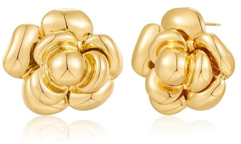 LILIE&WHITE Gold Blumen Ohrringe für Damen – Elegantes Design, Hypoallergen, Langlebig, Geschenk für Besondere Anlässe