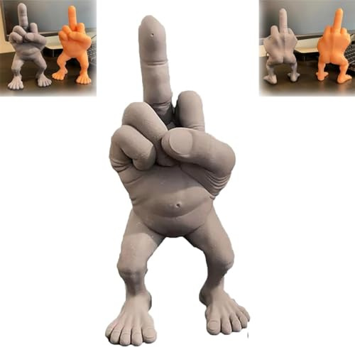 Hliloy Mittelfingerfigur mit Beinen, Mittelfinger-Geschenke, lustiges Mittelfinger-Dekor, Schreibtischzubehör, lustige Figur, Gag-Geschenke, Heimbüro-Schreibtischdekoration, Mittelfinger-Ornament