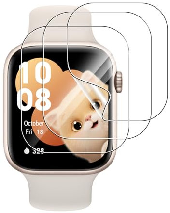 NUCNOK 3 Pezzi Pellicola Protettiva per Honor Watch 5 (Non Vetro Temperato),HD Trasparente Hydrogel Flessibile Pellicola con Kit D'Installazione,Sensibile al Tatto,Senza Bolle,Antigraffio