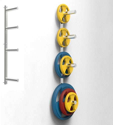 MTTXY Olympic Weight Rack with 4 Posts - for 5cm/2inch Weight Plates, Wall-mounted Standard Plate Storage Holder, Supports 100Kg/220Lbs